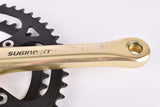 Sugino GT golden Crankset with black chainrings, 51/42 teeth and 170mm length from the 1980s