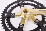 Sugino GT golden Crankset with black chainrings, 51/42 teeth and 170mm length from the 1980s