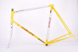 Yellow and Grey / Silver Gazelle Formula Race frame set in 60.0 cm (c-t) / 58.5 cm (c-c) with Reynolds 525 tubing, from the early 1990s