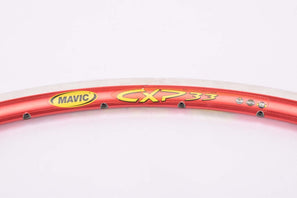NOS red anodized Mavic CXP 33 SUP MAXTAL UB Control single clincher Rim in 700c/622mm with 32 holes from the late 1990s - 2010s