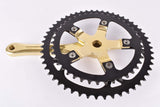 Sugino GT golden Crankset with black chainrings, 51/42 teeth and 170mm length from the 1980s