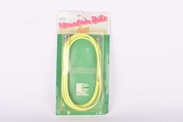 NOS/NIB Neon Yellow C.I. (Casiraghi Industrial) New Mountainbike Fun #4058 Brake Cable Set for front and rear Shimano type cantilver brake from the 1990s
