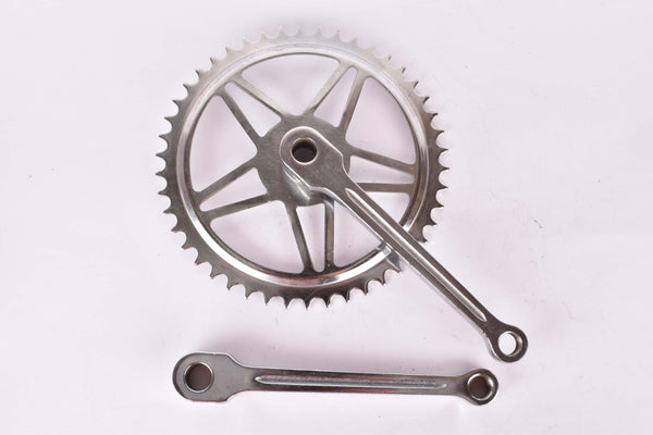 NOS fluted cottered chromed steel single crank set with 46 teeth in 170mm