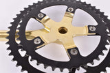 Sugino GT golden Crankset with black chainrings, 51/42 teeth and 170mm length from the 1980s