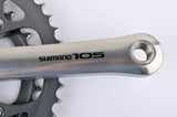 Shimano 105 #FC-1050 right crank arm with chainrings 42/53 teeth and 170mm length from 1988
