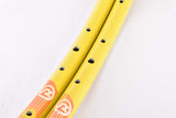 NOS Rigida ultimate power clincher rimset 700c/622mm with 32 holes from the 1990s, yellow