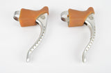 NOS Campagnolo Super Record Brake Lever Set #4062 with brown shieldlogo hoods from the 1980s
