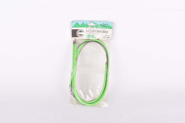 NOS Neon Green C.I. (Casiraghi Industrial) Kit Cambio Mountain Bike Deragliatore #4063 Shifting Cable Set for front and rear derailleur from the 1990s