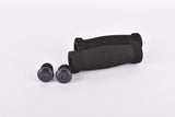 NOS Black Foam bike handlebar grips with bar end plugs