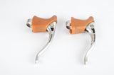 Campagnolo Nuovo Gran Sport #1040/1A milled brake lever set with brown hoods and Chesini Panto