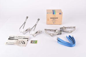 NOS/NIB Shimano Dura-Ace EX #PD-7200 pedals including toeclips and straps from 1981