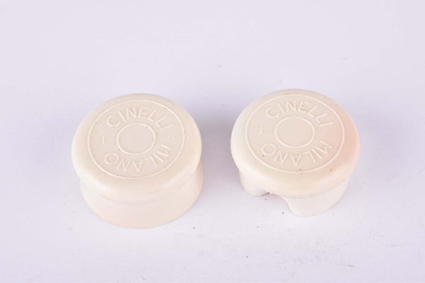 NOS white Cinelli Milano handlebar end plugs form the 1960s