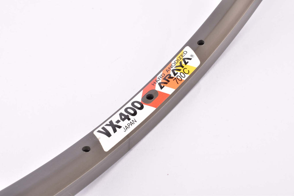 NOS Hard Anodized Araya #VX-400 single clincher rim in 700c/622mm with 36 holes from the 1990s NOS Hard Anodized Araya #VX-400 single clincher rim in