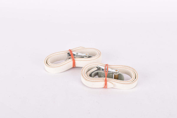 NOS White Verma rubber toe clip straps