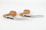 NOS Campagnolo Super Record, milled Brake Lever Set #4062 with brown shieldlogo hoods from the 1980s