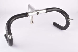 Cinelli Cockpit / Handlebar Set, Cinelli 1R Record Stem (115mm, 22.2mm), Cinelli 64-40 Giro D´Italia (winged logo, 38cm c-c) sewed in black Bike Line Leather with zipper from the 1980s