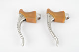 NOS Campagnolo Super Record, milled Brake Lever Set #4062 with brown shieldlogo hoods from the 1980s