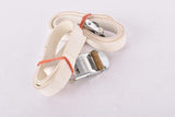 NOS White Verma rubber toe clip straps