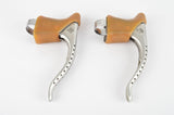 NOS Campagnolo Super Record, milled Brake Lever Set #4062 with brown shieldlogo hoods from the 1980s