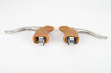 NOS Campagnolo Super Record, milled Brake Lever Set #4062 with brown shieldlogo hoods from the 1980s