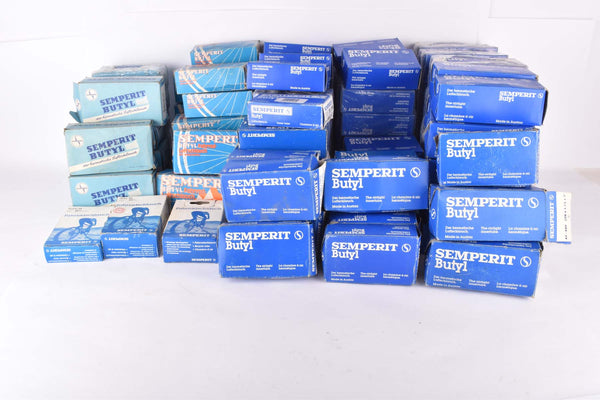 NOS/NIB Bunch of more than 80 Semperit Bicycle and other Tubes in various sizes and valves