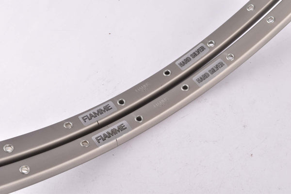 NOS Fiamme Hard Silver Tubular Rim Set in 28"/622mm with 36 holes from the 1980s