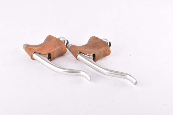 Suntour Superbe #CB-1000 non-aero brake lever set with brown hoods from the late 1970s