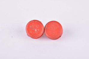 Red REG Pedal Toe Strap End Caps / Buttons pair