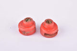 Red REG Pedal Toe Strap End Caps / Buttons pair