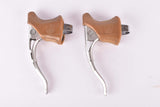 Campagnolo Record #2030 milled brake lever set with brown shield logo hoods from the 1980s