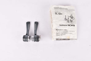 NOS Shimano 105 #SL-1051 braze-on 7-speed SIS gear lever shifter set from the late 1980s