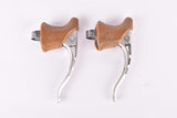 Campagnolo Record #2030 milled brake lever set with brown shield logo hoods from the 1980s