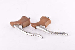 Campagnolo Super Record #4062 brake lever set with brown shield logo hoods from the 1980s