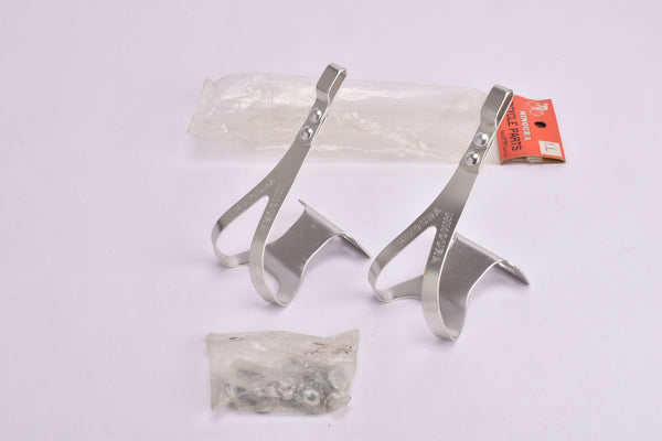 NOS Minoura extra light weight aluminum alloy toe clip set in size L