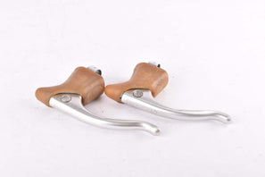 Campagnolo Record #2030 brake lever set with brown shield logo hoods from the 1980s