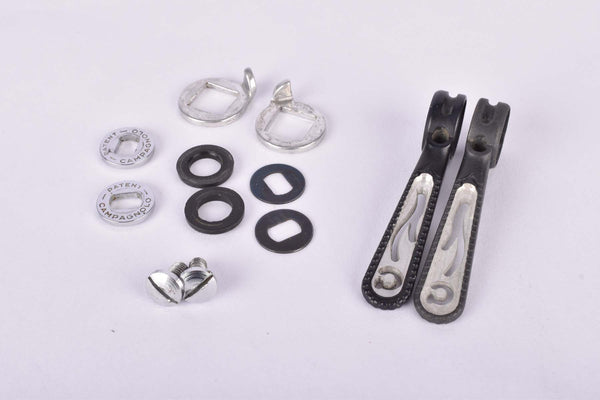 Black Campagnolo Record #1014 braze on Gear Lever Shifter Set with Chesini Panto from the 1980s