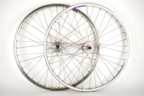 Wheelset with Campagnolo Lambda Strada Clincher Rims and Campagnolo Gran Sport High Fange Hubs from 1980s