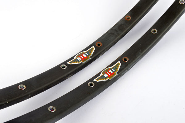 NEW Nisi dark anodized G27 tubular Rims 700c/622mm with 32 holes from the 1980s NOS