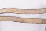 White Cicli Fangio labled BRC leather pedal straps