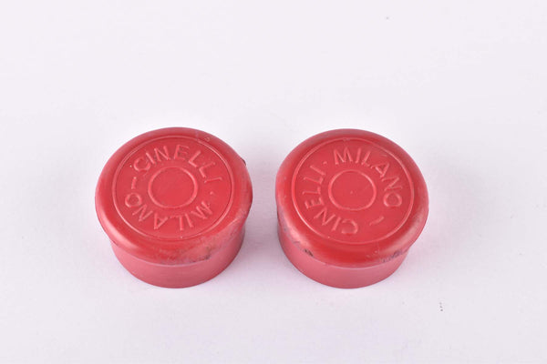 Red Cinelli handlebar end plugs form the 1950s / 60s