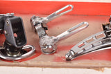 NOS/NIB Huret Success Titanium gear shifting set  Titane et alliage léger forgé rear derailleur #2470 front derailleur #975 shifter  #1164 and small parts from the 1970s - 1980s