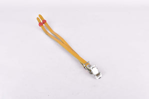 NOS Yellow REG Leather toe clip straps from the 1970s - 1980s