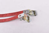 NOS Red REG Leather toe clip straps from the 1970s - 1980s