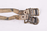 Francesco Moser labled Cobra leather pedal toe clip straps with white REG pedal strap end caps from the 1980s