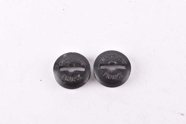 Black Stronglight plastic crank set dust caps