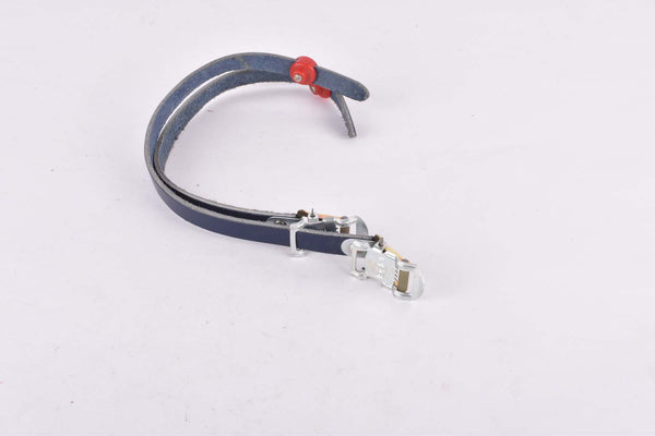 NOS Blue REG Leather toe clip straps from the 1970s - 1980s