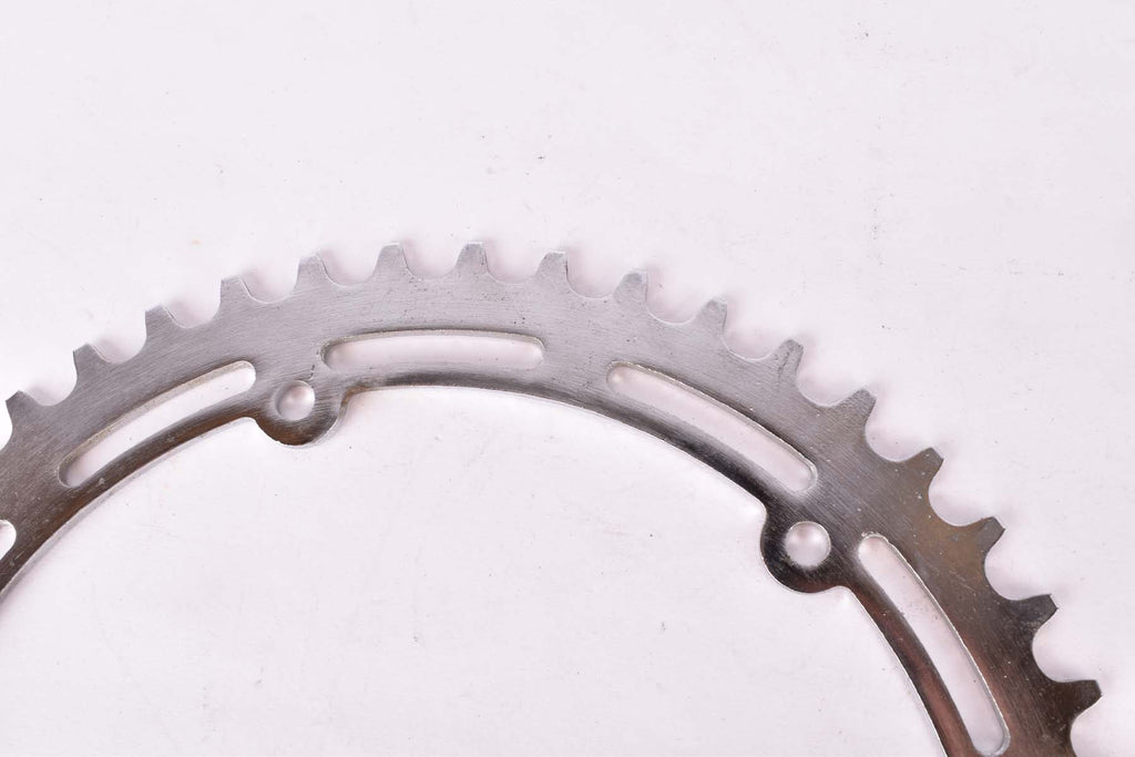 NOS chromed steel chainring set with 51/49 teeth and 116 BCD from the ...