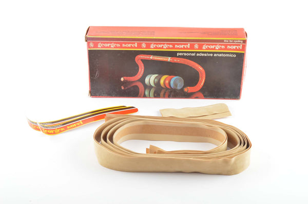 NOS/NIB Georges Sorel imitation leather handlebartape in tan from the 70s -80s