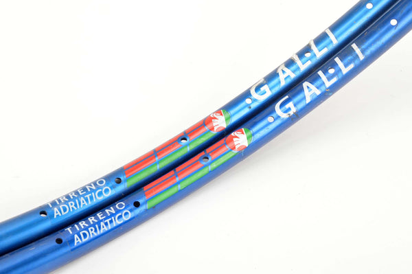 NEW Galli Tirreno Adriatico blue anodized Clincher Rims 700c/622mm with 36 holes from the 1980s NOS