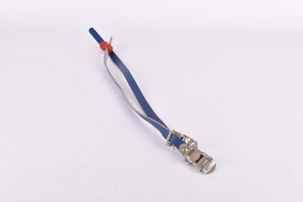 NOS Blue REG Leather toe clip straps from the 1960s - 1970s